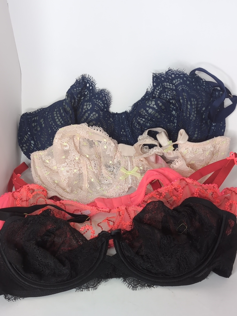 Victoria's Secret Lace Balconette Bras - Navy, Cream, Coral, Black